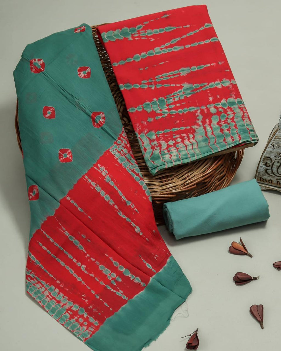 Hand Block Print Cotton Suit With Mulmul Cotton Dupatta Jaipur Saga